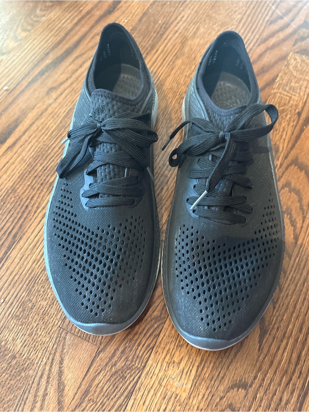 CROCS Men's gray Knit Boat Shoes with Lace-Up